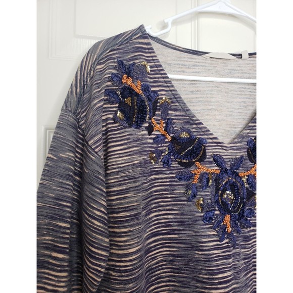 Soft Surroundings Mangata Tunic Medium Embroidered Sequin Beaded Top - Picture 3 of 11